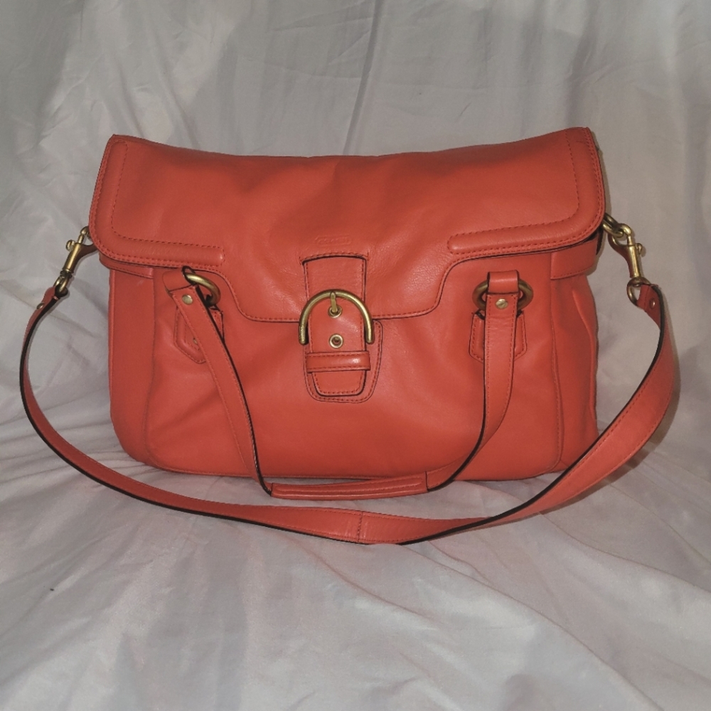 Genuine leather coach handbag